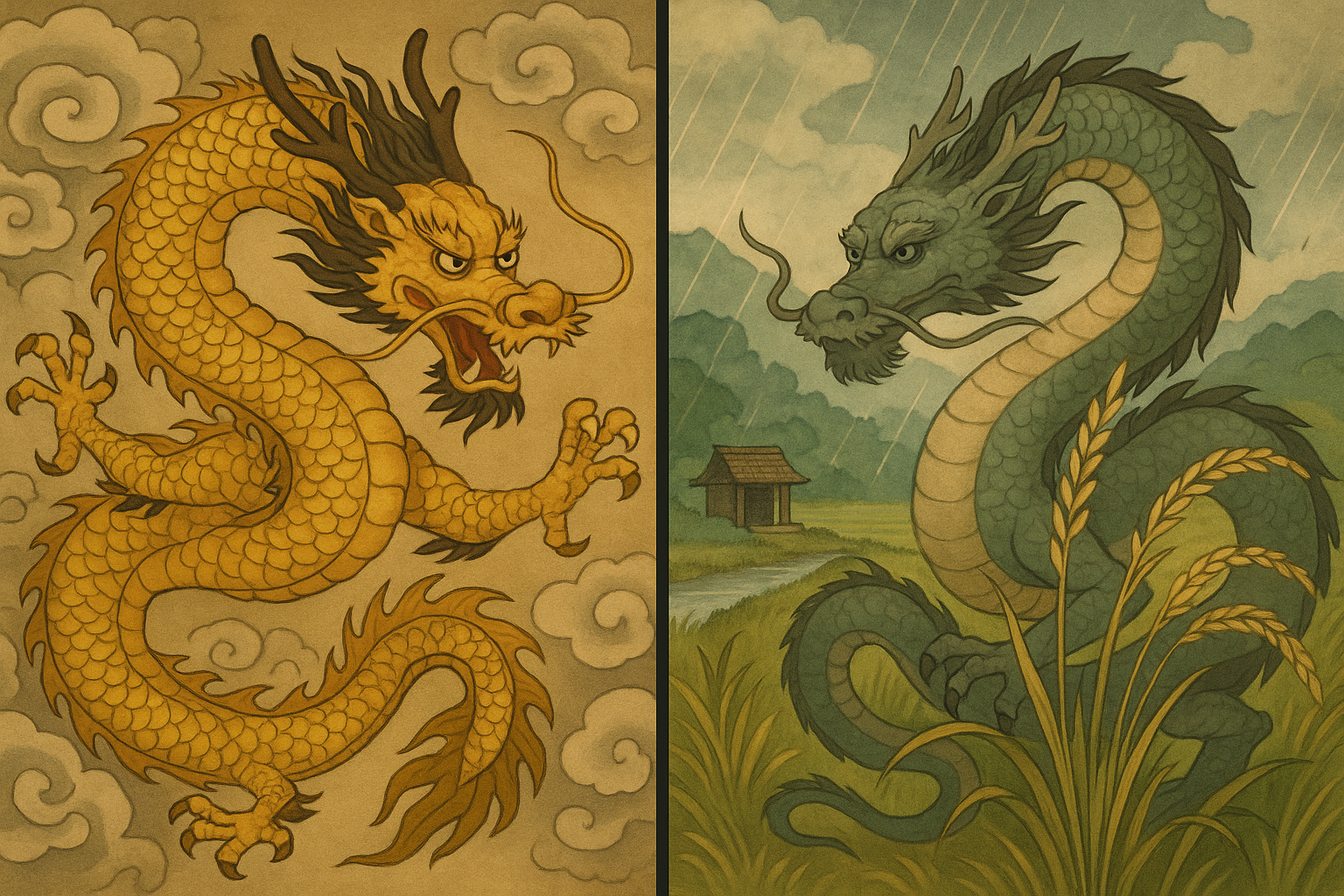 中国の龍と日本の龍