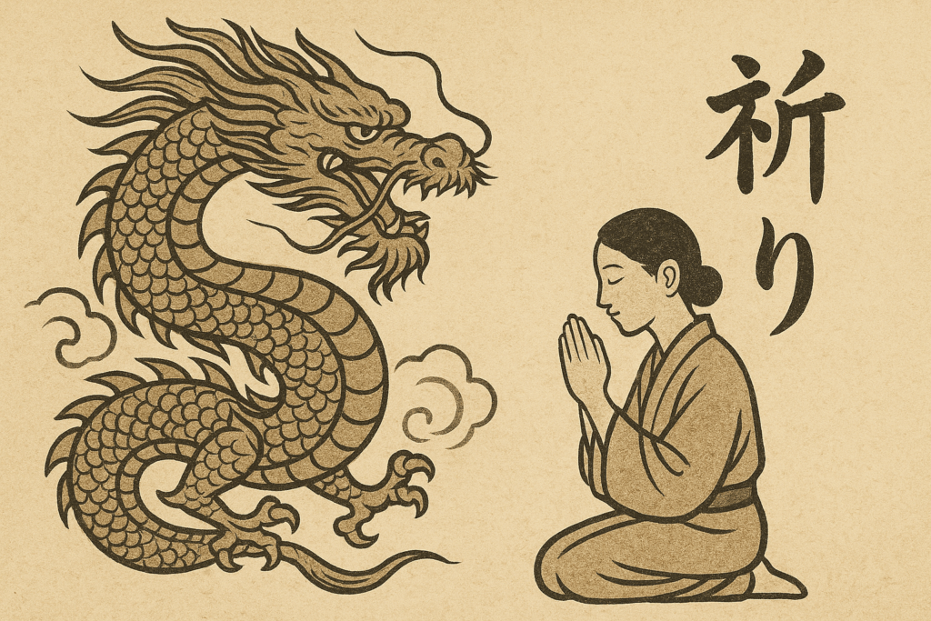 AI生成龍と祈り