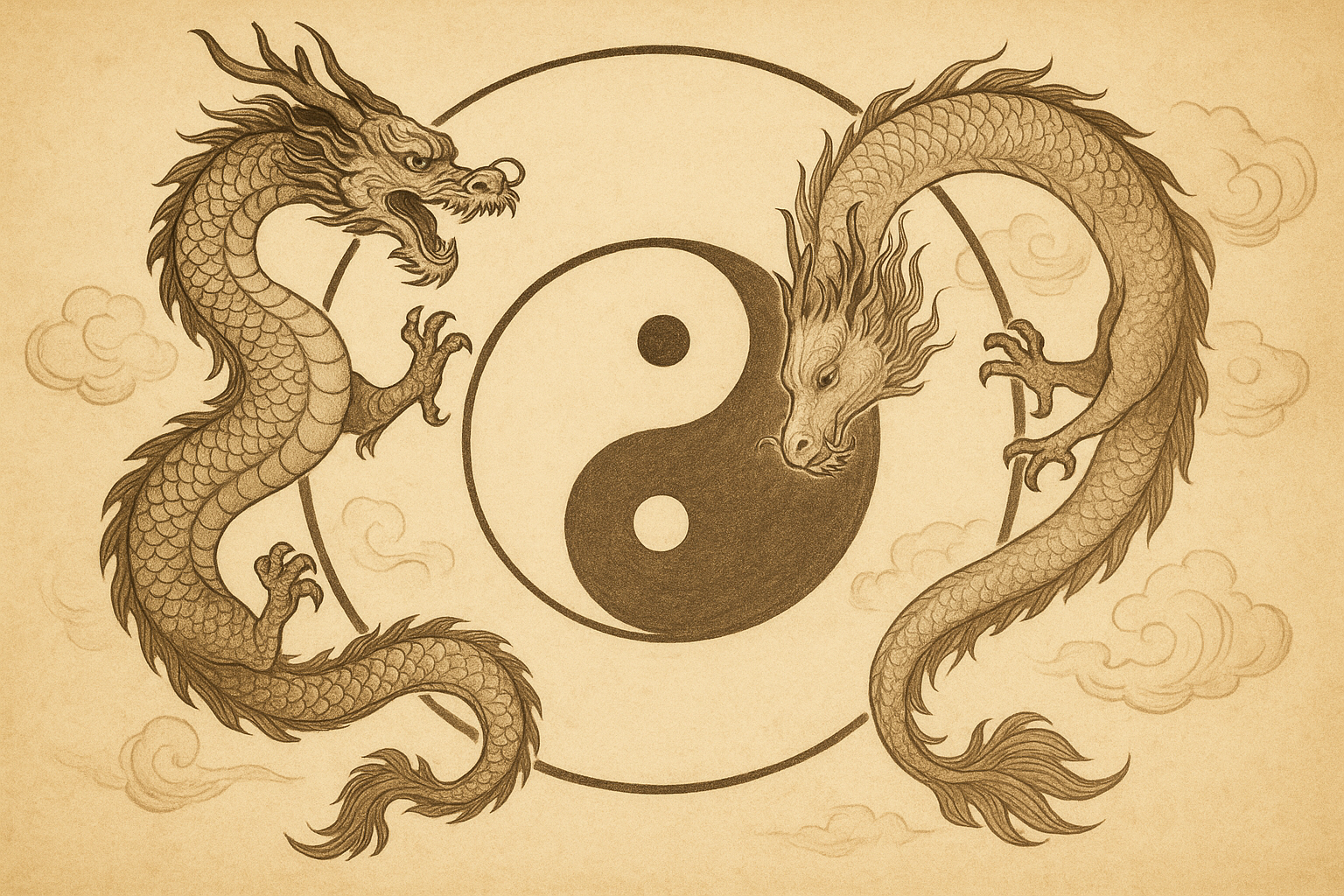 AI 生成昇り龍降り龍