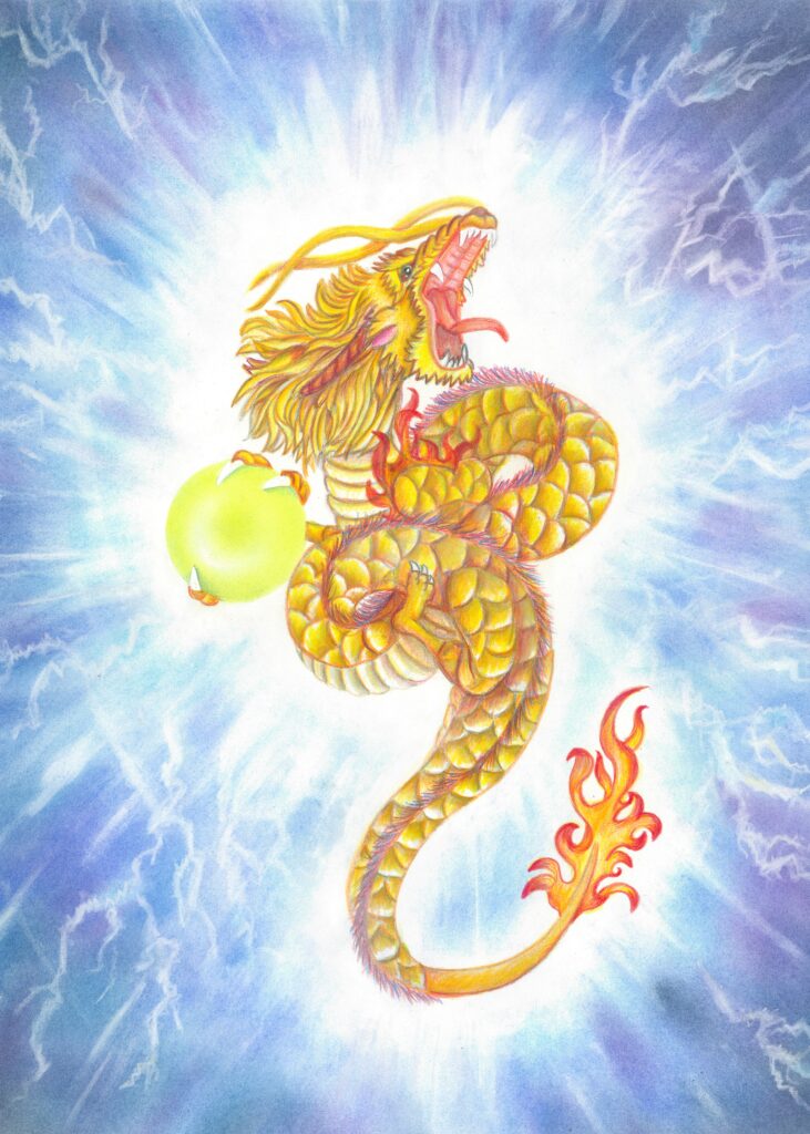 龍神アート「閃光龍」原画（杵築乃莉子）」
