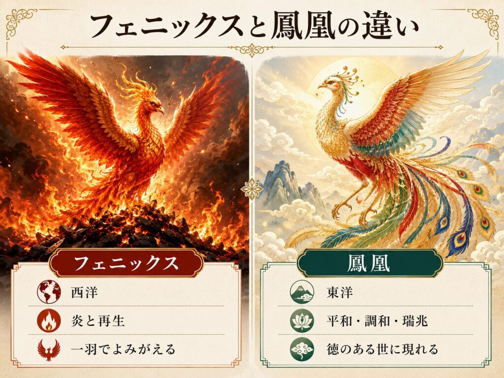 フェニックスと鳳凰の違い比較図