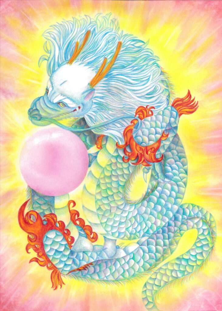 龍神アート「直日神龍」原画（杵築乃莉子）