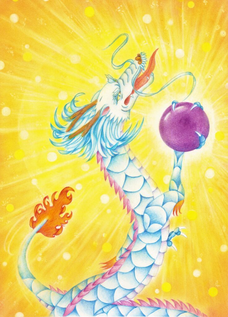 龍神アート「白龍」原画（杵築乃莉子）