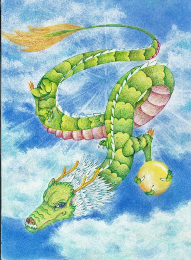 龍神アート「空龍」原画（杵築乃莉子）
