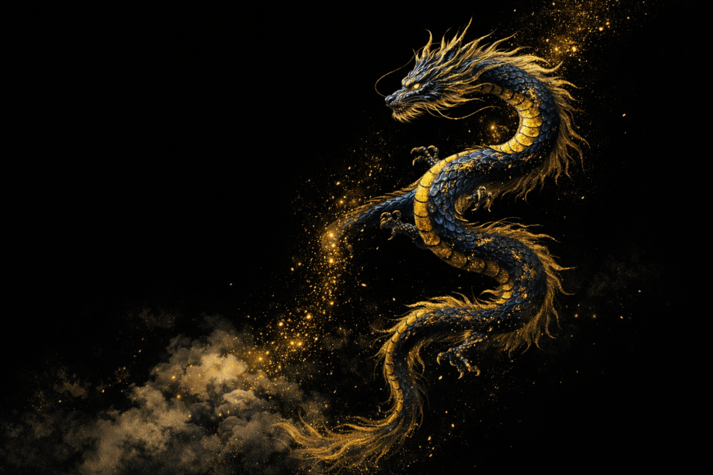 青金のドラゴンの昇天