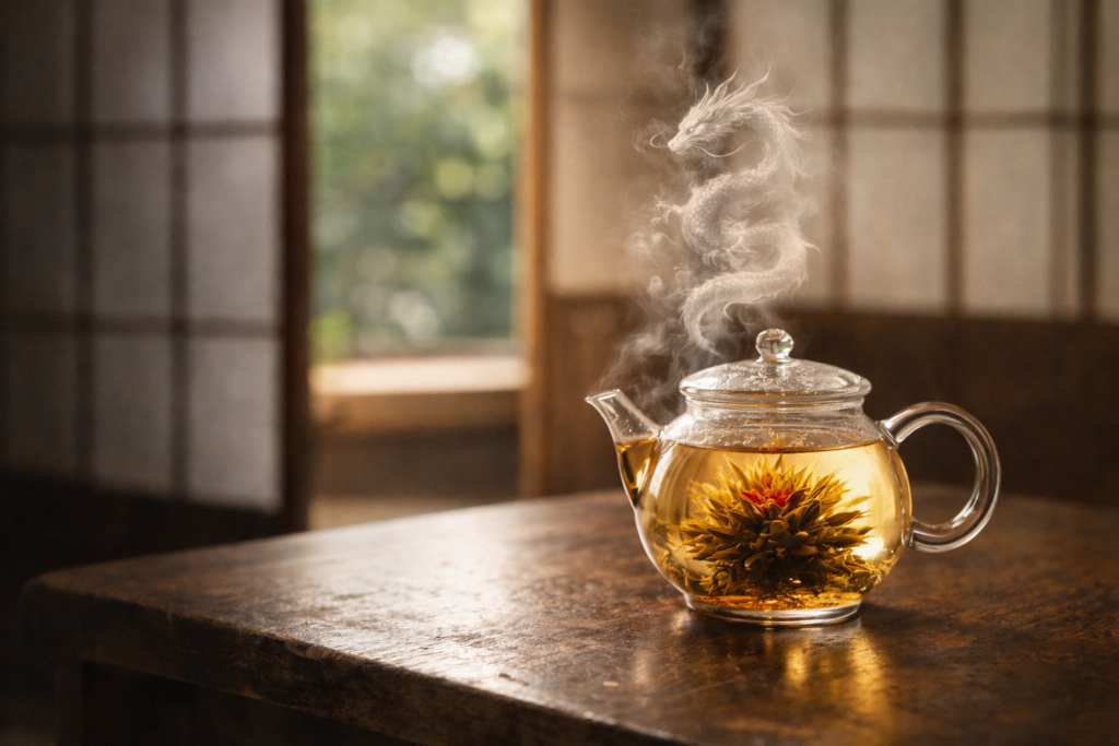 龍の蒸気と茶の花