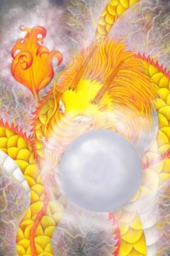 龍神アート「稲魂神龍」原画（杵築乃莉子）