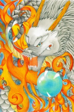 龍神アート「鎮守神龍」原画（杵築乃莉子）