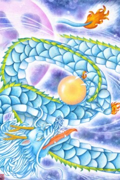 龍神アート「春月龍」原画（杵築乃莉子）