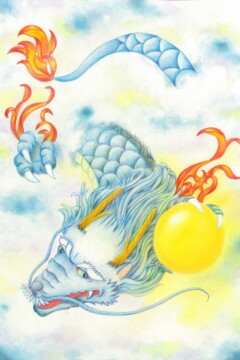 憩龍額202403 龍神アート「憩龍額」原画(杵築乃莉子)