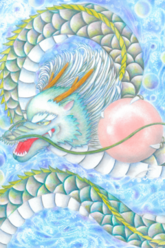 龍神アート「水龍」原画（杵築乃莉子）