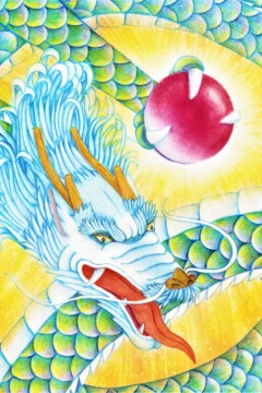 龍神アート「玉龍」原画（杵築乃莉子）