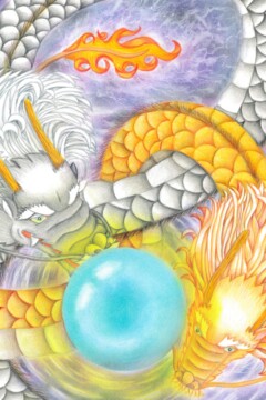 龍神アート「産素日神　双龍」原画（杵築乃莉子）