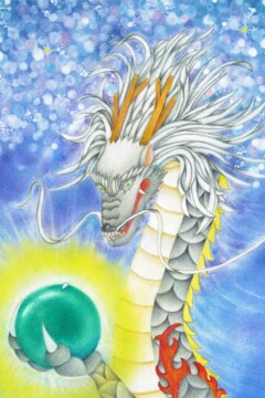 龍神アート「閑龍」原画（杵築乃莉子）