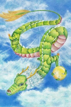 龍神アート「空龍」原画（杵築乃莉子）